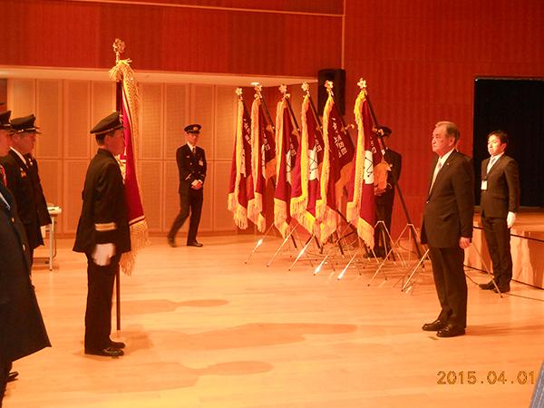 (写真)新八女市消防団誕生!