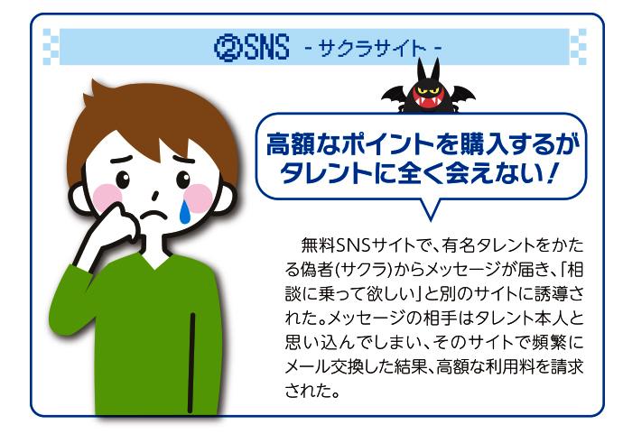 SNSのサクラサイトの案内チラシ