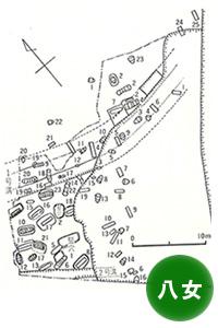 遺跡に残っていた多数の物を示した亀甲遺跡の地図の写真