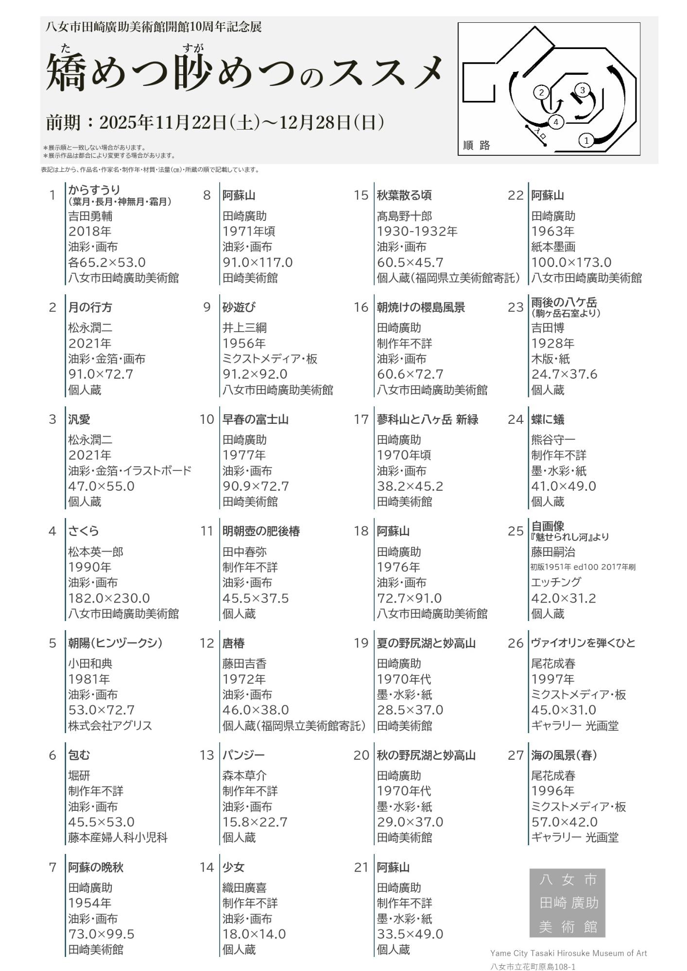 作品リスト（前期）