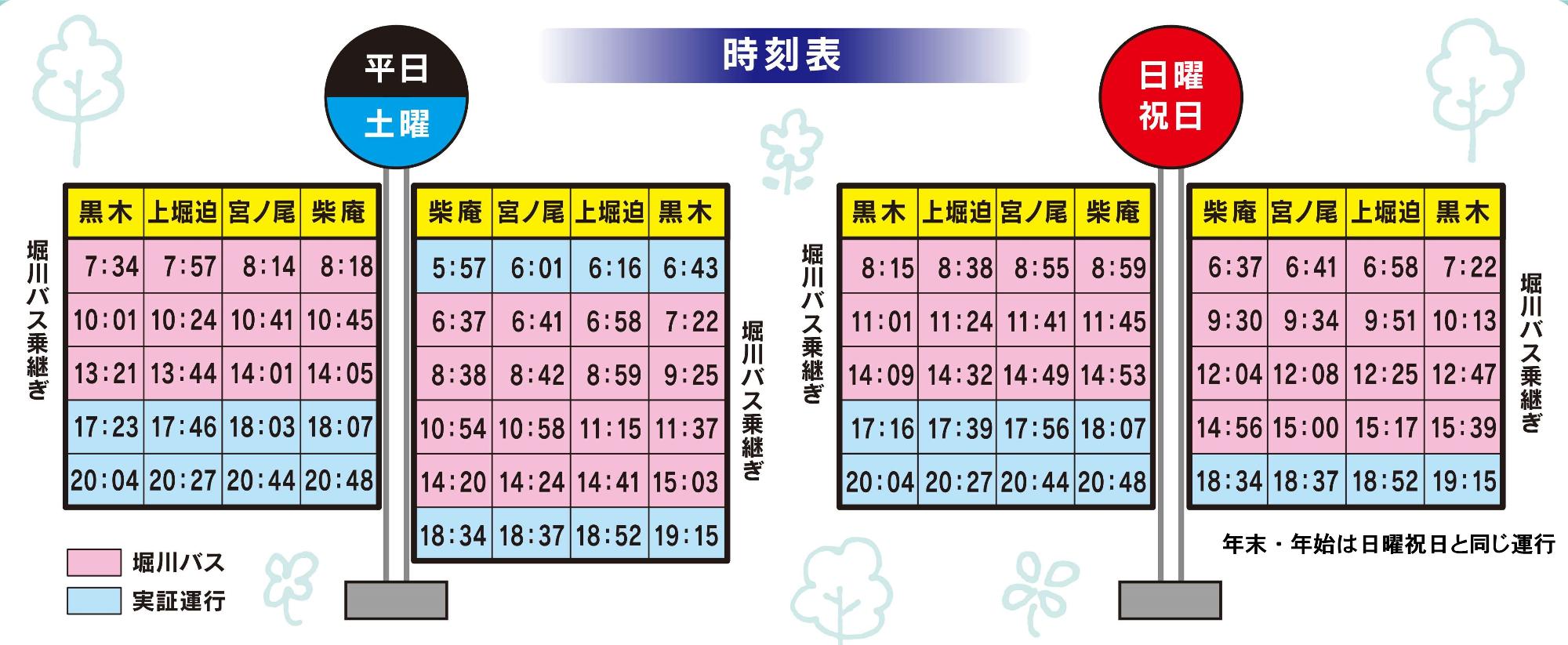 実証運行時刻表