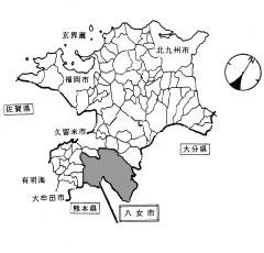 （地図）八女市の位置図