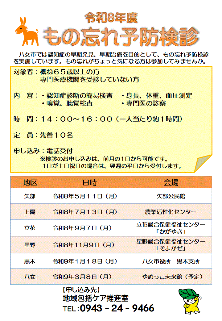 もの忘れ予防検診